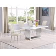 Best Quality Furniture White Marble Dining Set with Cream Velvet Chairs