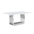 Best Quality Furniture White Marble Dining Set with Cream Velvet Chairs