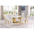Best Quality Furniture White Marble Dining Set with Cream Velvet Chairs