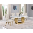 Best Quality Furniture White Marble Dining Set with Cream Velvet Chairs