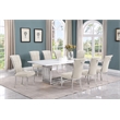 Best Quality Furniture 9-Piece Velvet & Marble Dining Set in Cream and White