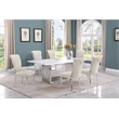 Best Quality Furniture 7-Piece Marble & Velvet Dining Set in White/Cream