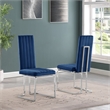Best Quality Furniture 9-Piece Velvet & Marble Dining Set in Navy Blue and White