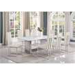 Best Quality Furniture 9-Piece Marble & Steel Dining Set in White/Cream/Silver