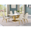 Best Quality Furniture White Marble Dining Set with Cream Velvet Chairs