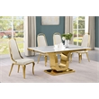 Best Quality Furniture White Marble Dining Set with Cream Velvet Chairs