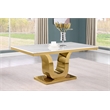 Best Quality Furniture White Marble Dining Set with Cream Velvet Chairs