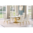 Best Quality Furniture White Marble Dining Set with Cream Velvet Chairs