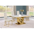 Best Quality Furniture White Marble Dining Set with Cream Velvet Chairs