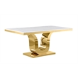 Best Quality Furniture White Marble Dining Set with Cream Velvet Chairs
