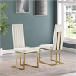 Best Quality Furniture White Marble Dining Set with Cream Velvet Chairs