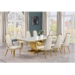 Best Quality Furniture White Marble Dining Set with Cream Velvet Chairs