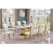 Best Quality Furniture White Marble Dining Set with Cream Velvet Chairs
