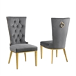 Best Quality Furniture White Marble Dining Set with Dark Gray Velvet Chairs