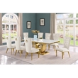 Best Quality Furniture White Marble Dining Set with Cream Velvet Chairs