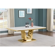 Best Quality Furniture White Marble Dining Set with Cream Velvet Chairs