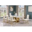 Best Quality Furniture White Marble Dining Set with Cream Velvet Chairs