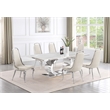 Best Quality Furniture White Marble Dining Set with Cream Velvet Chairs