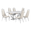 Best Quality Furniture White Marble Dining Set with Cream Velvet Chairs