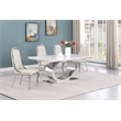 Best Quality Furniture White Marble Dining Set with Cream Velvet Chairs