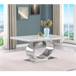 Best Quality Furniture White Marble Dining Set with Cream Velvet Chairs