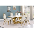 Best Quality Furniture White Marble Dining Set with Cream Velvet Chairs