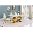 Best Quality Furniture White Marble Dining Set with Cream Velvet Chairs