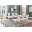 Best Quality Furniture White Marble Dining Set with Cream Velvet Chairs