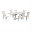 Best Quality Furniture White Marble Dining Set with Cream Velvet Chairs