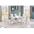 Best Quality Furniture White Marble Dining Set with Cream Velvet Chairs