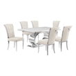 Best Quality Furniture White Marble Dining Set with Cream Velvet Chairs