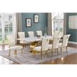 Best Quality Furniture White Marble Dining Set with Cream Velvet Chairs