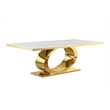 Best Quality Furniture White Marble Dining Set with Cream Velvet Chairs