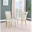 Best Quality Furniture White Marble Dining Set with Cream Velvet Chairs