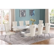 Best Quality Furniture White Marble Dining Set with Cream Velvet Chairs