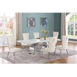 Best Quality Furniture White Marble Dining Set with Cream Velvet Chairs