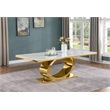 Best Quality Furniture White Marble Dining Set with Cream Velvet Chairs