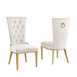 Best Quality Furniture White Marble Dining Set with Cream Velvet Chairs