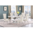 Best Quality Furniture White Marble Dining Set with Cream Velvet Chairs