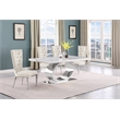 Best Quality Furniture White Marble Dining Set with Cream Velvet Chairs