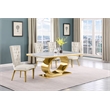 Best Quality Furniture White Marble Dining Set with Cream Velvet Chairs