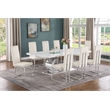 Best Quality Furniture White Marble Dining Set with Cream Velvet Chairs