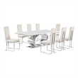Best Quality Furniture White Marble Dining Set with Cream Velvet Chairs