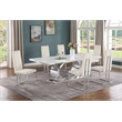 Best Quality Furniture White Marble Dining Set with Cream Velvet Chairs