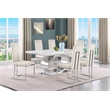 Best Quality Furniture White Marble Dining Set with Cream Velvet Chairs