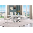 Best Quality Furniture White Marble Dining Set with Cream Velvet Chairs