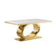 Best Quality Furniture White Marble Dining Set with Cream Velvet Chairs