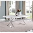 Best Quality Furniture White Wood Dining Table With Stainless Steel