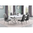 Best Quality Furniture 7PC Wood Dining Set (Dining Table + 6 Dark Gray Chairs)