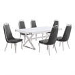 Best Quality Furniture 7PC Wood Dining Set (Dining Table + 6 Dark Gray Chairs)
